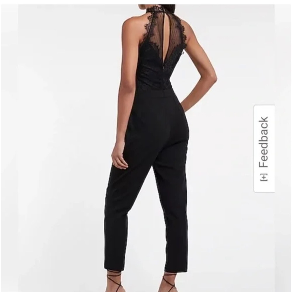 Express Black Lace Detail Jumpsuit - Picture 3 of 11